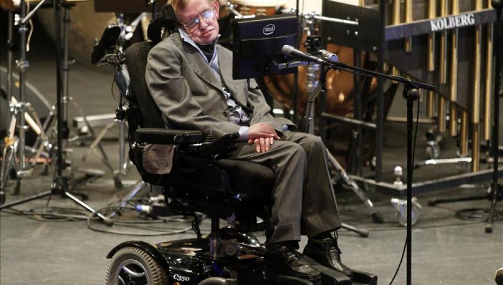 Stephen Hawking en una conferencia en el Festival Starmus, en Tenerife