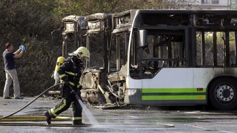 Tres autobuses incendiados en Barakaldo