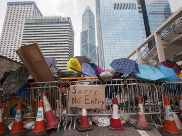 Manifestantes en Hong Kong