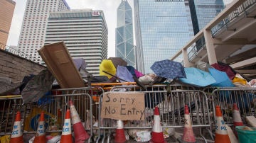 Manifestantes en Hong Kong
