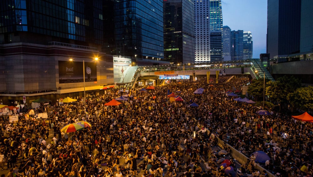 Protesta en las calles de Hong Kong