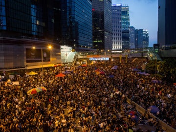 Protesta en las calles de Hong Kong