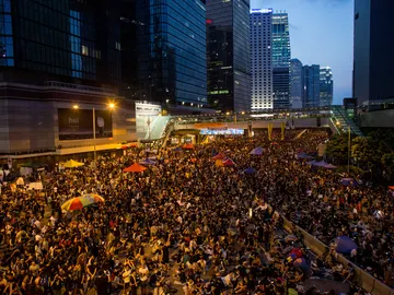Protesta en las calles de Hong Kong Protesta en las calles de Hong Kong