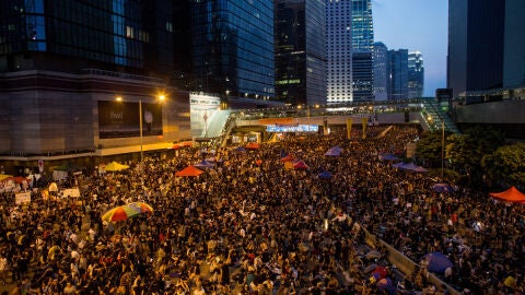 Protesta en las calles de Hong Kong