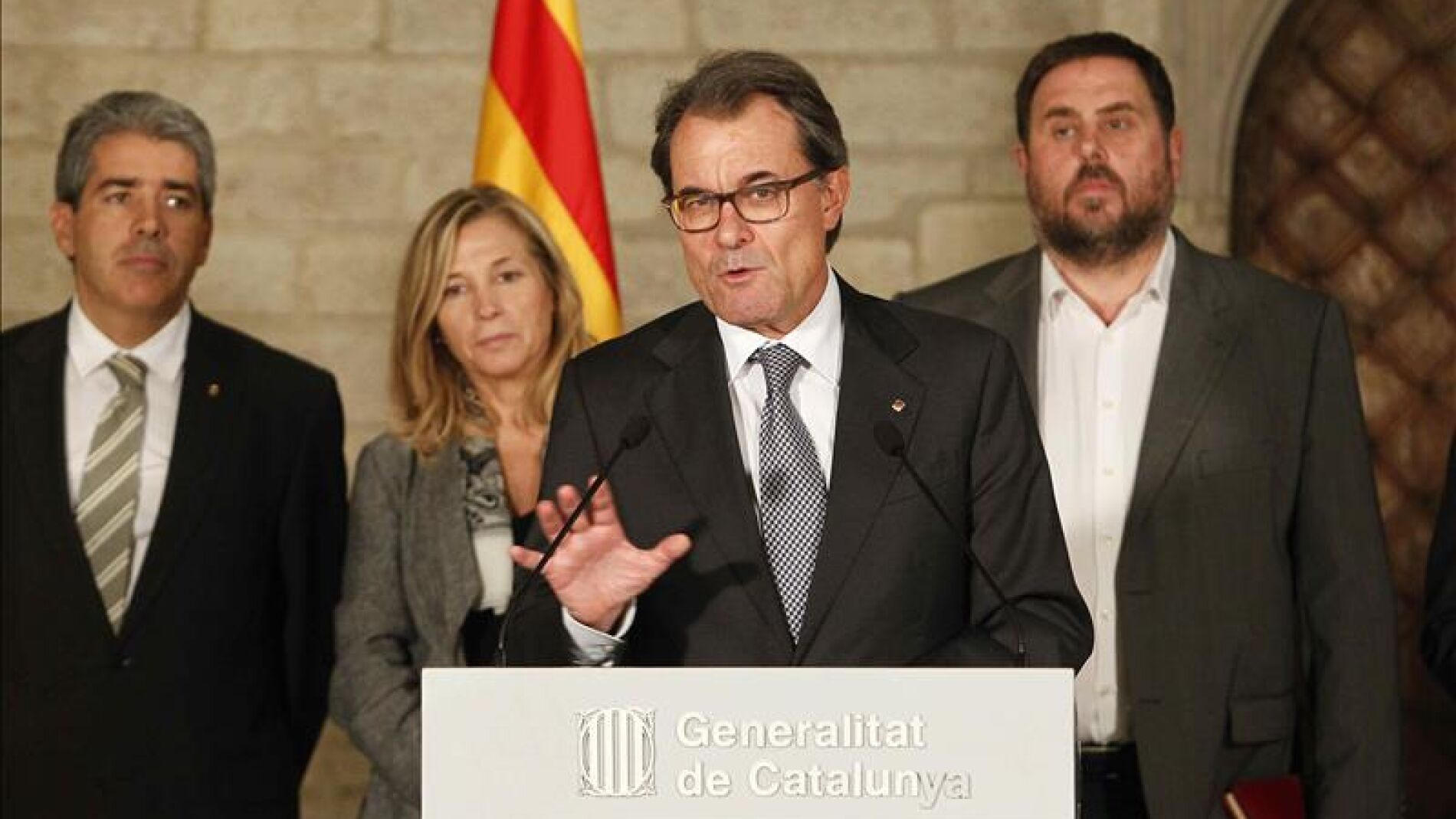 Artur Mas, con Junqueras y Homs