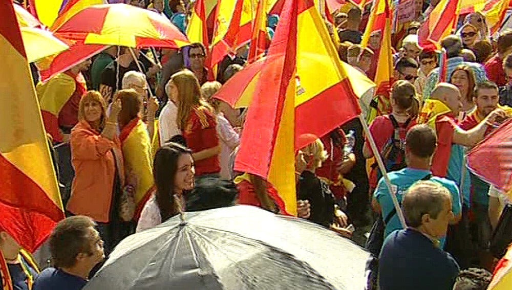 Manifestación en Cataluña en apoyo a la permanencia en España