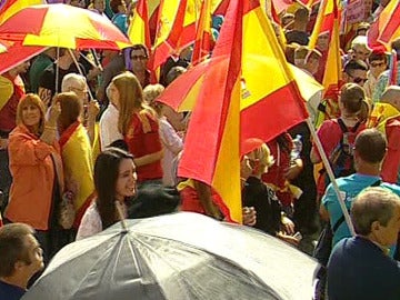 Manifestación en Cataluña en apoyo a la permanencia en España