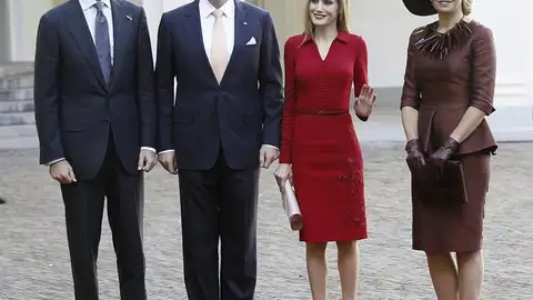 Los Reyes de España a su llegada al Palacio Noordeinden Los Reyes de España a su llegada al Palacio Noordeinden