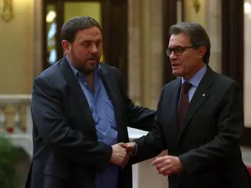 Oriol Junqueras y Artur Mas se reúnen. Oriol Junqueras y Artur Mas se reúnen.