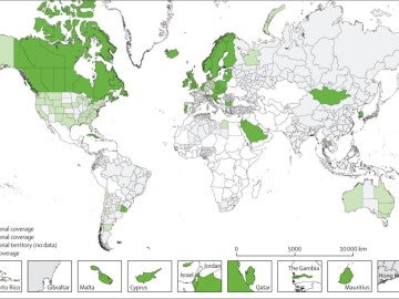 Mapa de los países que participaron en el estudio Mapa de los países que participaron en el estudio