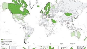 Mapa de los países que participaron en el estudio