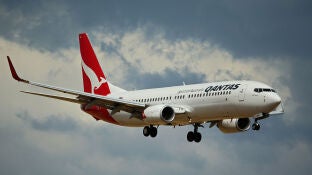 Un avi&oacute;n de Qantas, en pleno vuelo