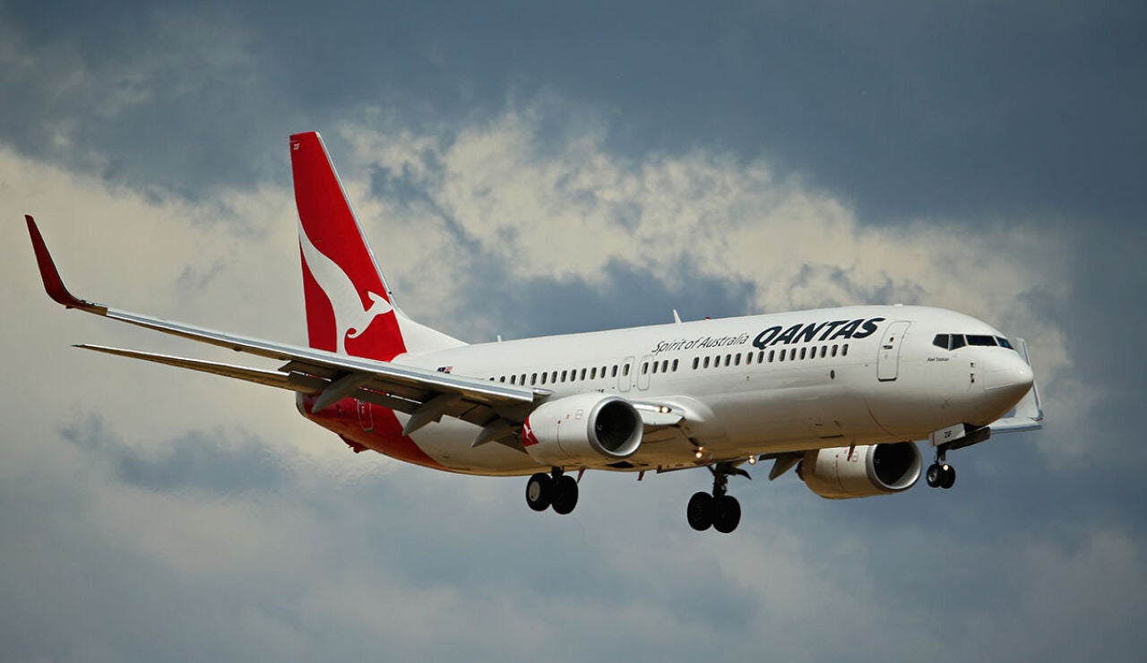 Un avi&oacute;n de Qantas, en pleno vuelo