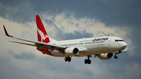 Un avi&oacute;n de Qantas, en pleno vuelo