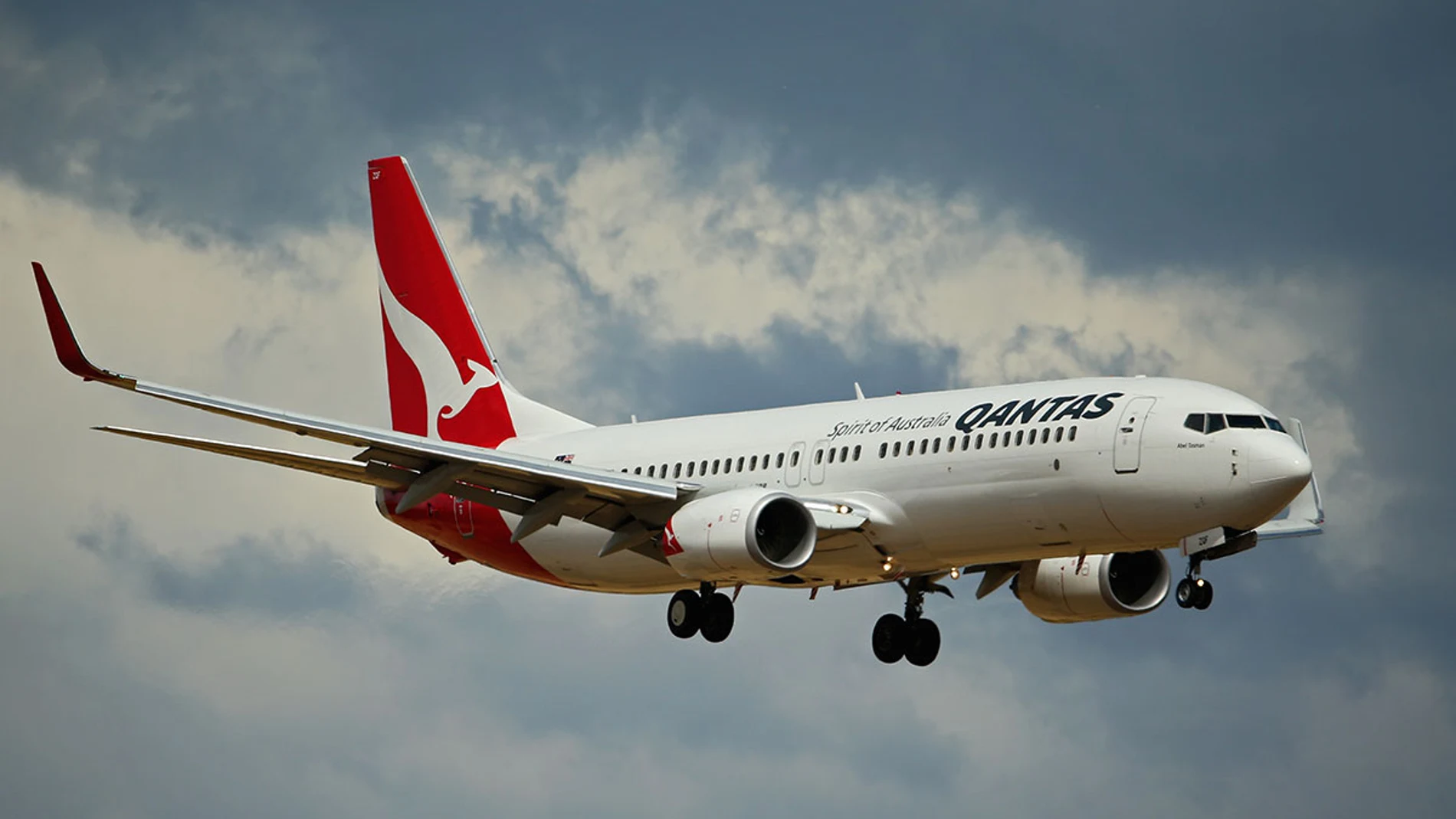 Un avión de Qantas, en pleno vuelo Un avión de Qantas, en pleno vuelo