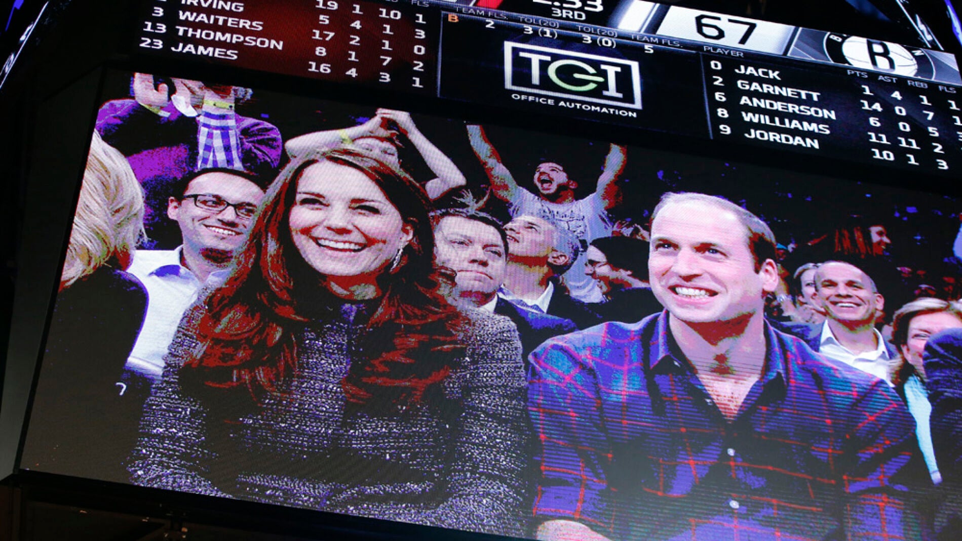 Kate y Guillermo aparecieron en la 'kiss cam'