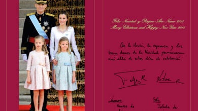 La primera felicitación navideña de los reyes Felipe VI y Letizia