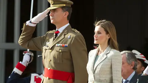 Los Reyes, durante un acto militar Los Reyes, durante un acto militar
