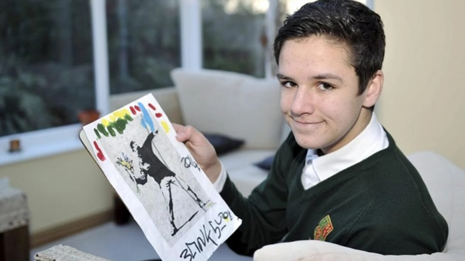 Dibujo que Banksy regaló a un joven Dibujo que Banksy regaló a un joven