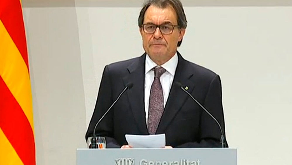 Artur Mas durante la rueda de prensa