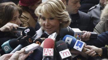 Esperanza Aguirre a su llegada a los juzgados
