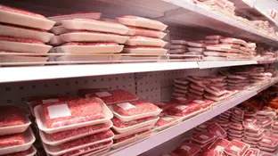 Carne picada en un supermercado. Carne picada en un supermercado.