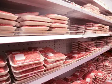 Carne picada en un supermercado. Carne picada en un supermercado.