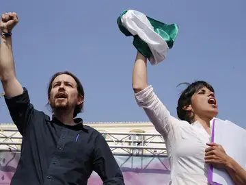 Pablo Iglesias y Teresa Rodríguez en Málaga Pablo Iglesias y Teresa Rodríguez en Málaga