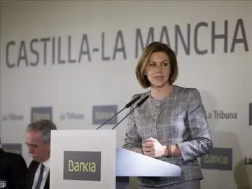 María Dolores de Cospedal, durante su intervención en un desayuno informativo María Dolores de Cospedal, durante su intervención en un desayuno informativo