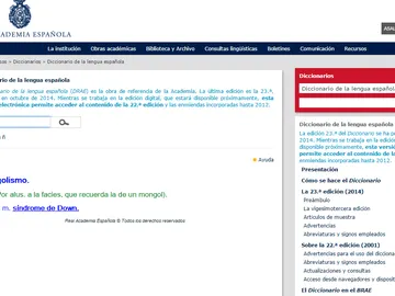 Página web de la RAE Página web de la RAE