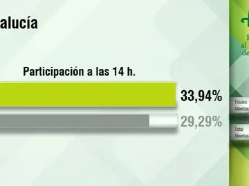 Participación a las 14:00 horas en Andalucía Participación a las 14:00 horas en Andalucía