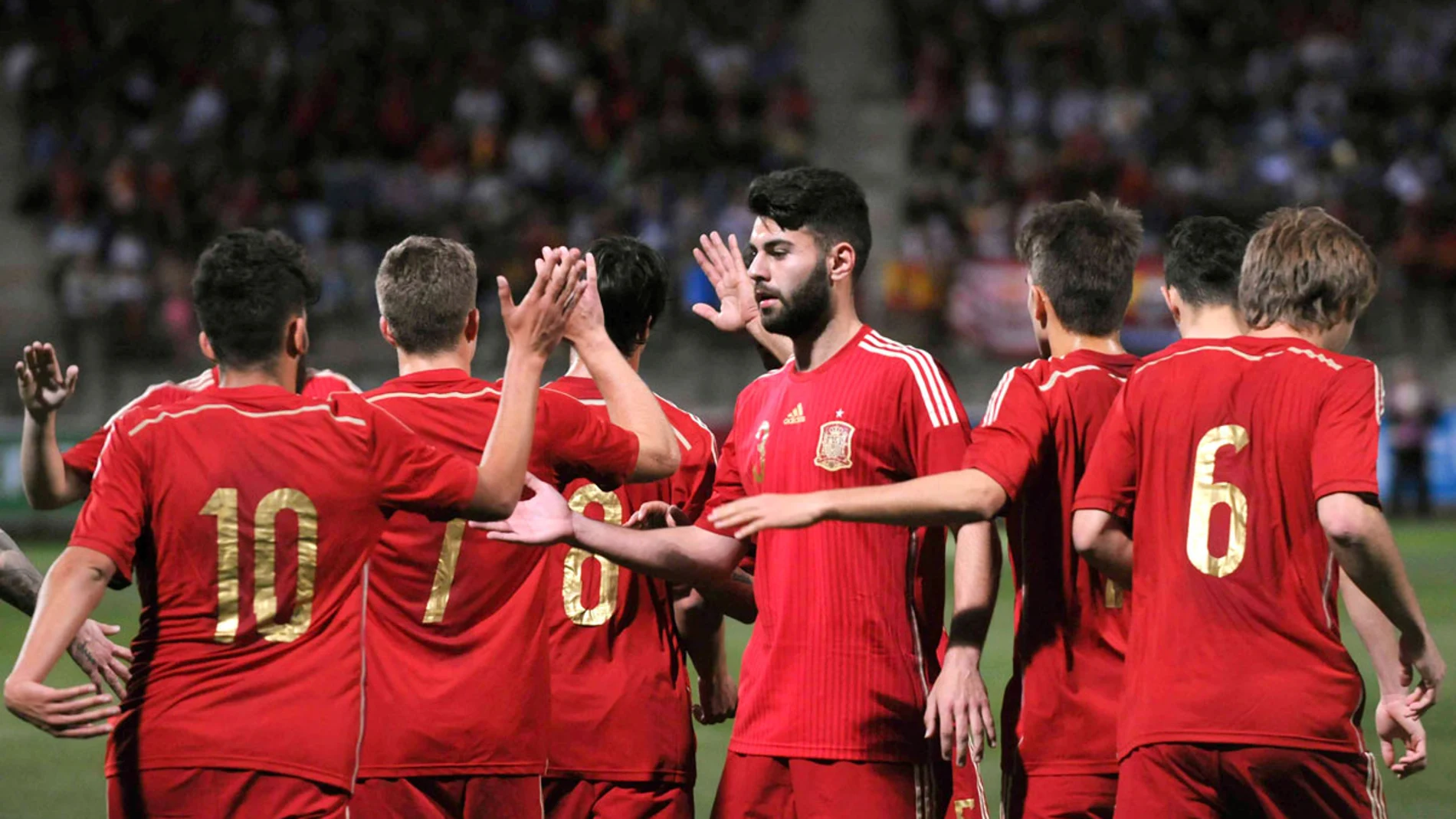 Los jugadores de la sub-21 celebran un gol ante Bielorrusia Los jugadores de la sub-21 celebran un gol ante Bielorrusia