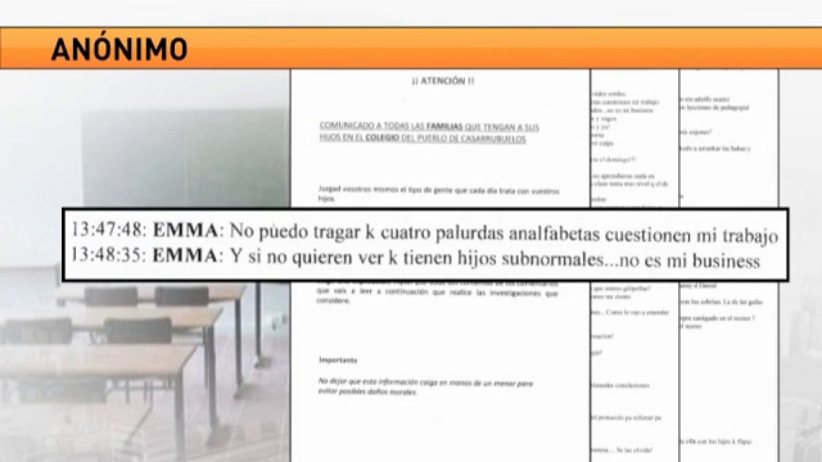 Los comentarios de varios profesores en un chat provocan la protesta de un pueblo 