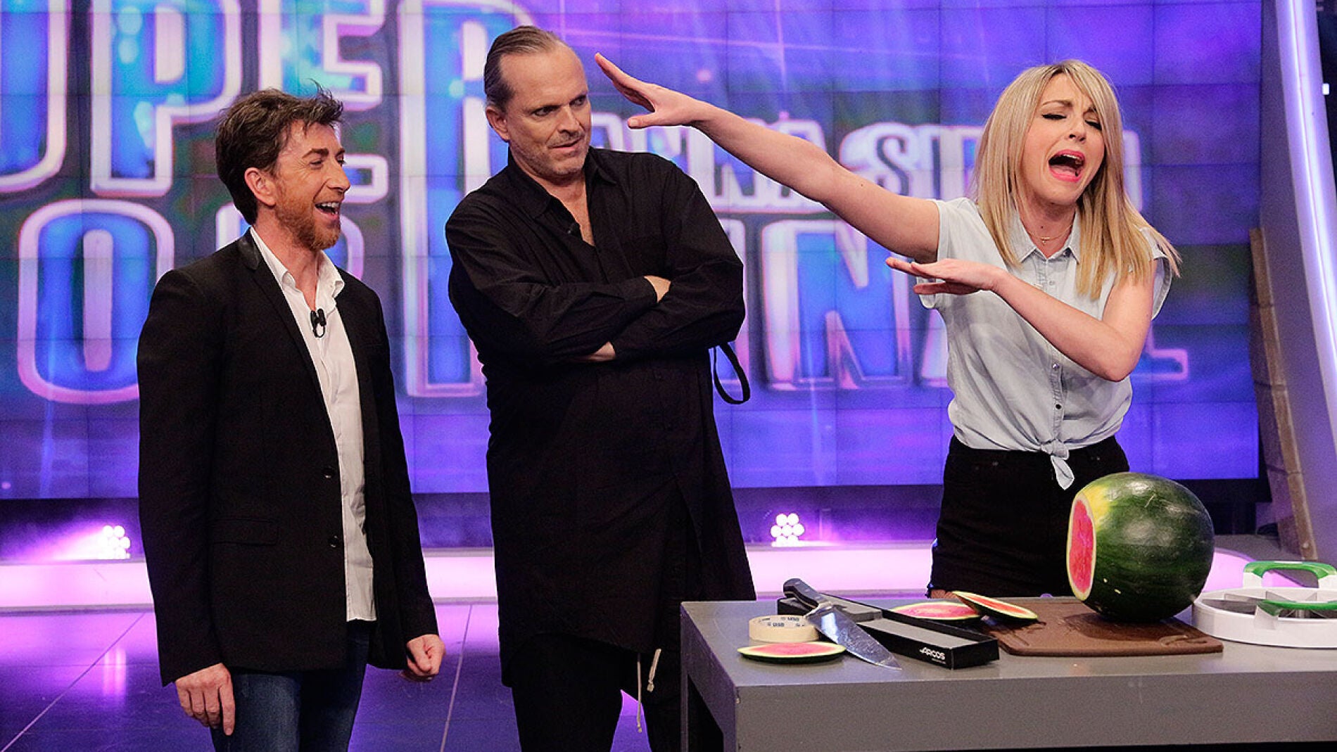 Anna Simon, Miguel Bos&eacute; y Pablo Motos en El Hormiguero 3.0