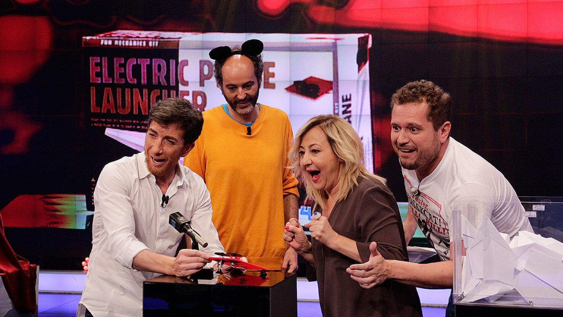 Carmen Machi, Iv&aacute;n Telefunken, El Monaguillo y Pablo Motos en El Hormiguero 3.0