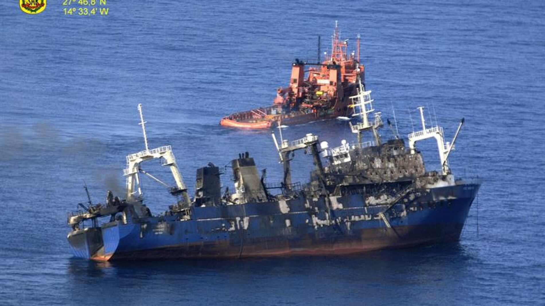 PESQUERO RUSO "OLEG NAIDENOV", INCENDIADO EL PASADO S&Aacute;BADO EN EL PUERTO DE LA LUZ DE GRAN CANARIA