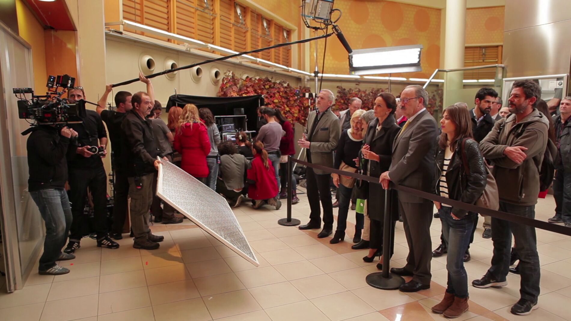 Rodando la escena del aeropuerto