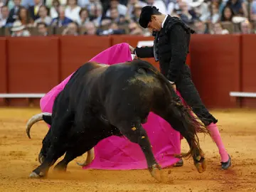 El diestro Jose Mari Manzanares durante la faena de su segundo toro El diestro Jose Mari Manzanares durante la faena de su segundo toro