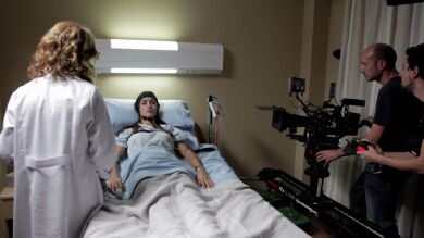 Rodando las escenas de la Clínica Vergel