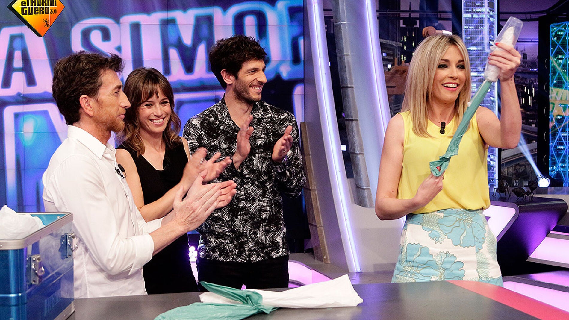 Anna Simon, Quim Guti&eacute;rrez, Marta Etura y Pablo Motos en El Hormiguero 3.0