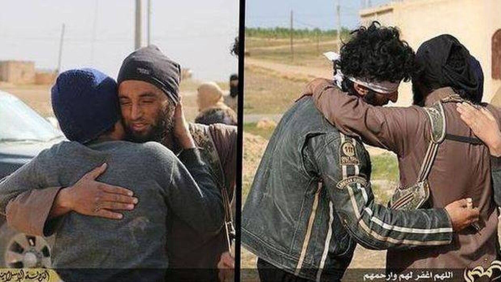 Yihadistas del Estado Isl&aacute;mico abrazan a dos homosexuales antes de lapidarlos