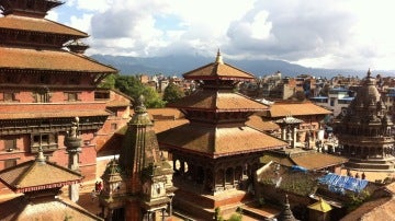 Templo de Patan, en Nepal, antes de ser destruído