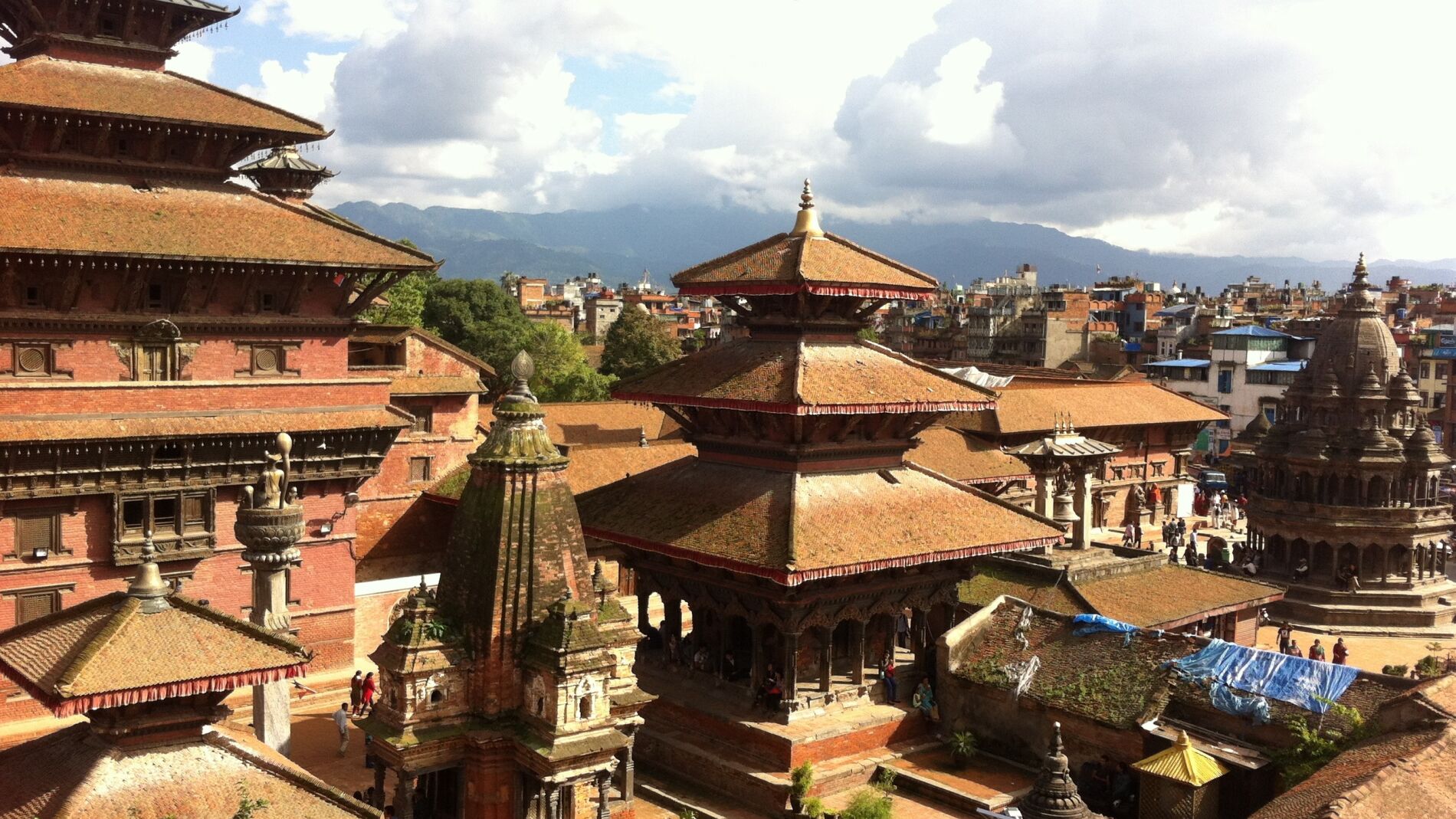 Templo de Patan, en Nepal, antes de ser destru&iacute;do