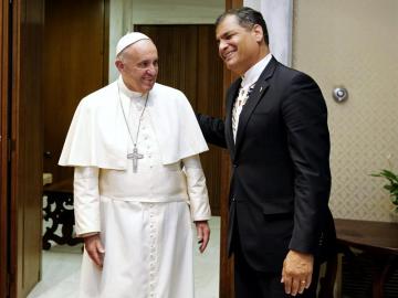 Encuentro entre el Papa Francisco y Rafael Correa, presidente de Ecuador