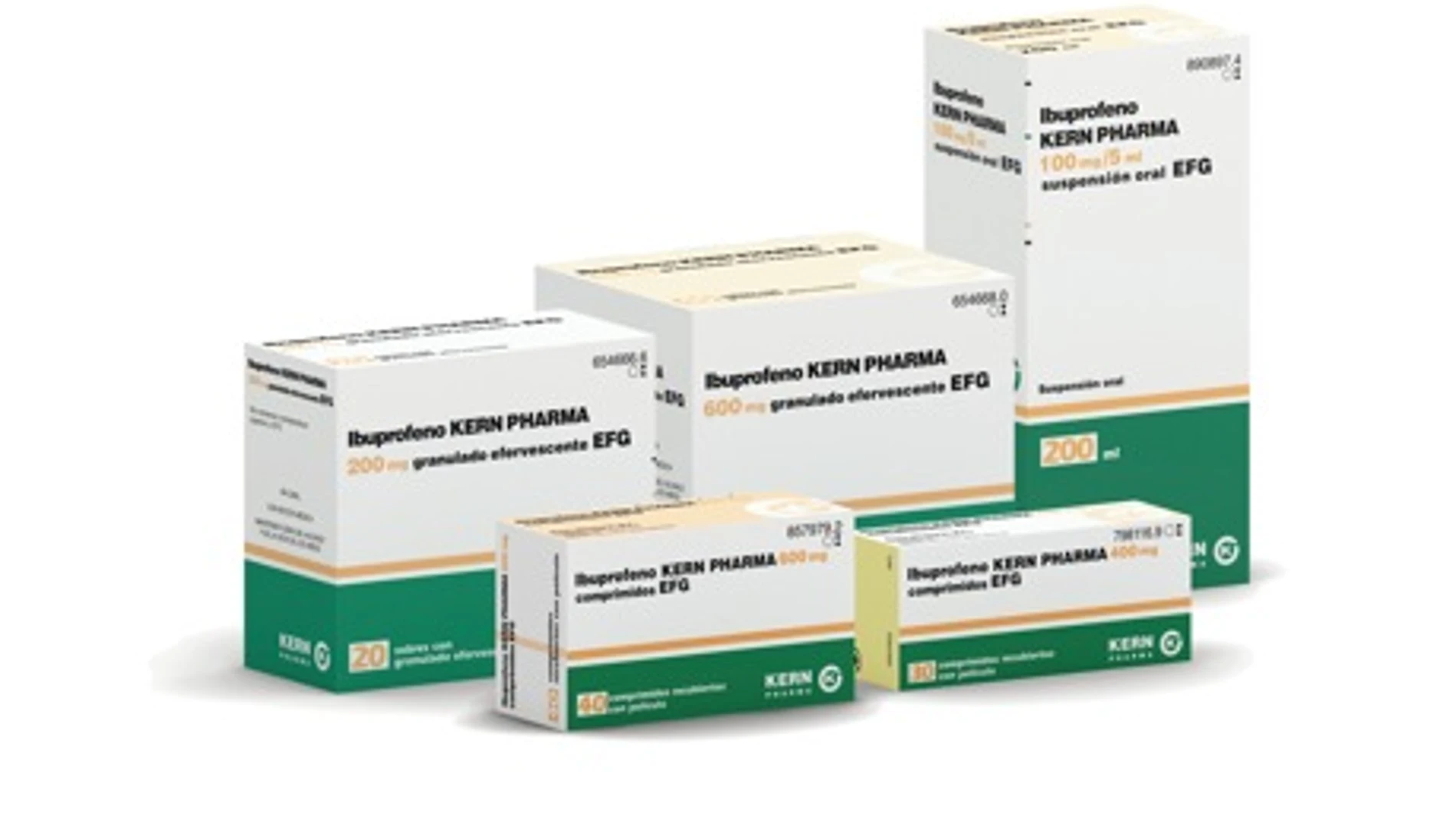 Lote de Ibuprofeno Kern Pharma. Lote de Ibuprofeno Kern Pharma.