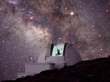 Telescopio Isaac Newton (INT), situado en el Observatorio del Roque de los Muchachos (La Palma)