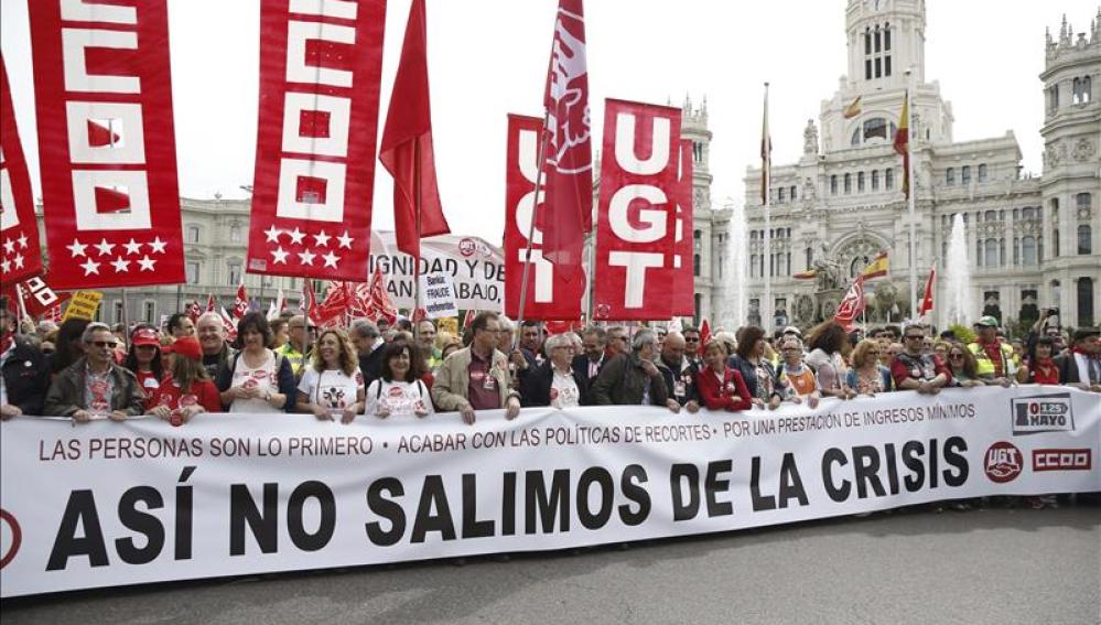 Manifestación del día del trabajo en Madrid