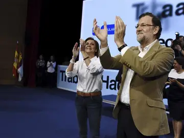 Rajoy y Cospedal en un acto en Toledo. Rajoy y Cospedal en un acto en Toledo.