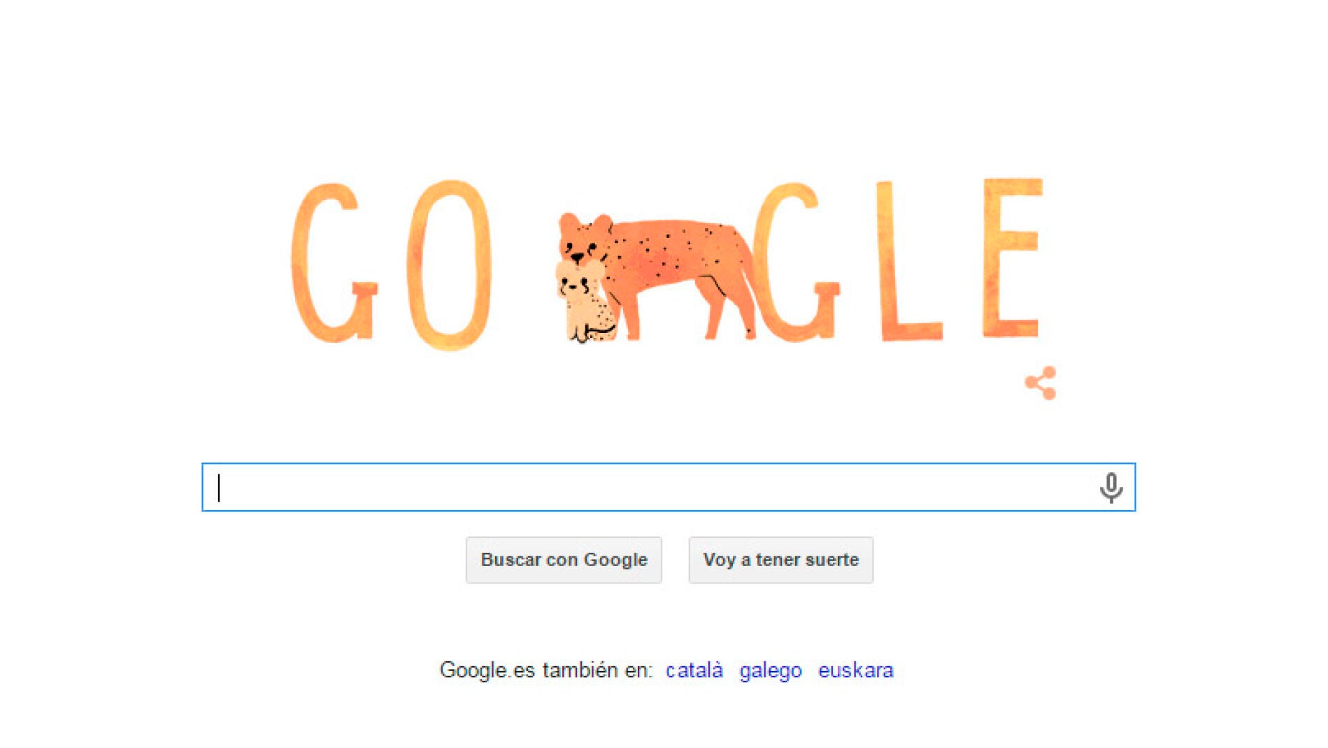 Doodle especial de Google con motivo del D&iacute;a de la madre.