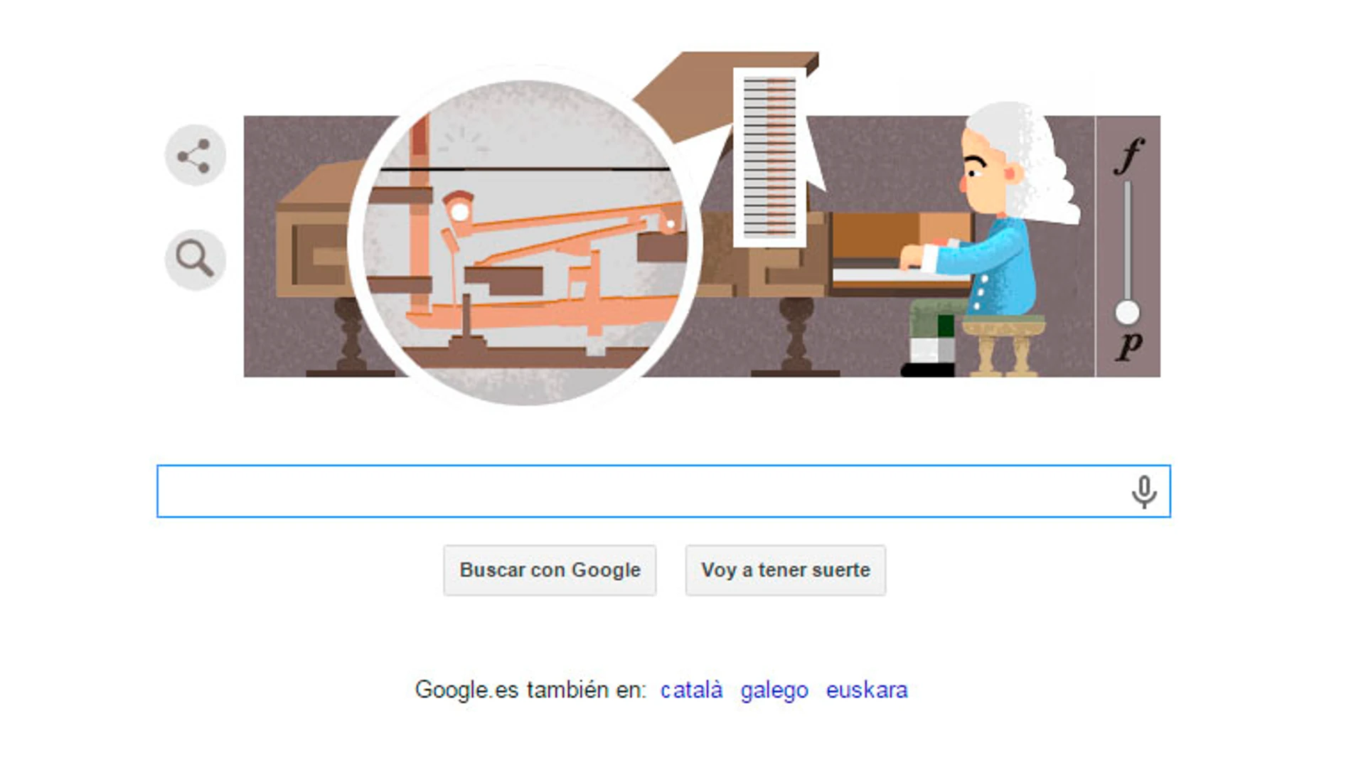 Doodle de Google que homenajea a Bartolomeo Cristofori Doodle de Google que homenajea a Bartolomeo Cristofori